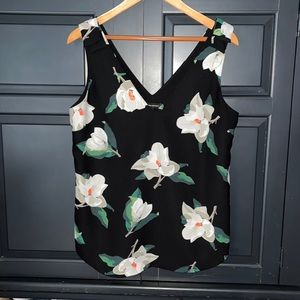 Black floral dress top by Banana Republic. Fully lined.